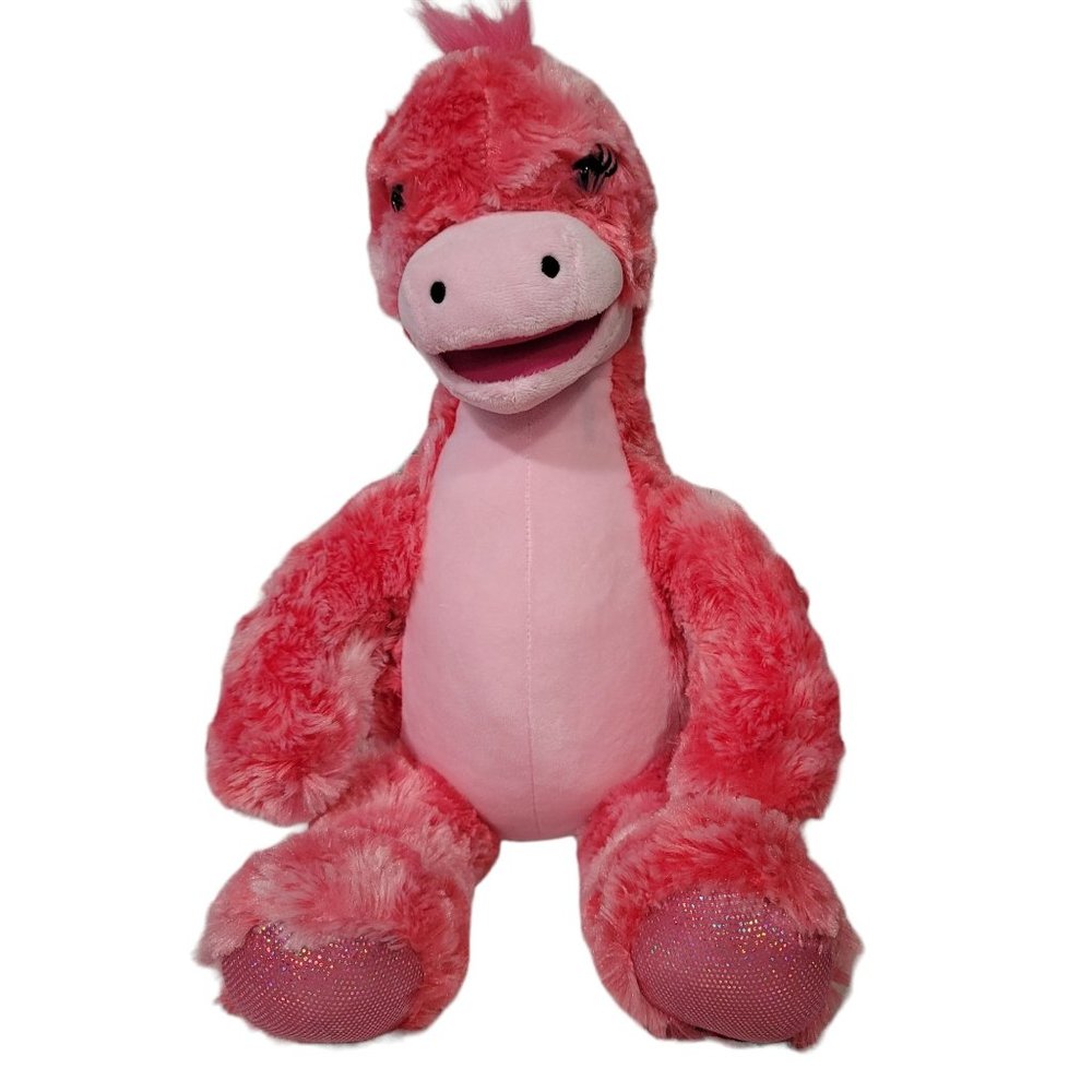 build a bear fuzzy dinosaur dragon pink cotton candy color soft